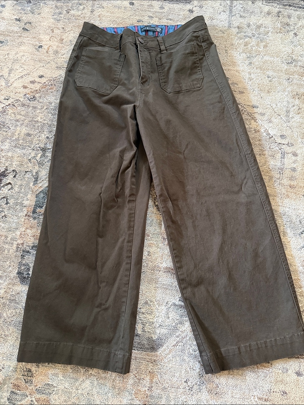 one 5 one Olive Wide-Leg Women's Pants